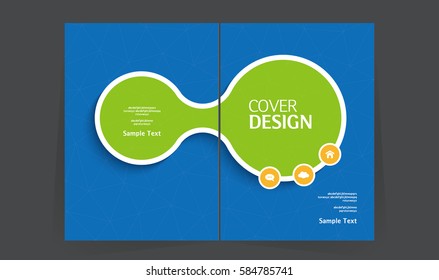 Book cover design layout. Annual report vector template in A4 size. Brochure design. business catalog. Simple pattern. Flyer promotion. magazine, Presentation cover. Abstract Vector illustration.