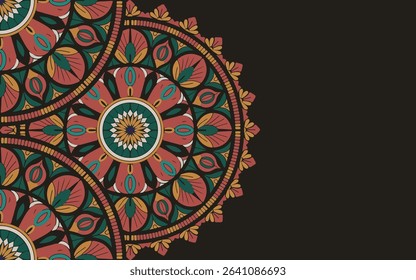 Book cover design, modern mandala pattern illustration, trendy traditional mandala background, use to greeting card cover, Islamic poster cover background design. ornate floral mandala design 
