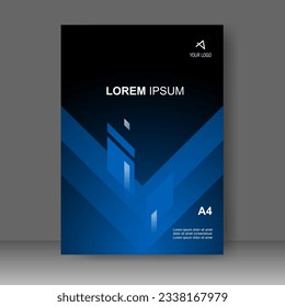 Book cover design modern technology style. Annual report. Brochure template, catalog. Simple Flyer promotion. magazine. Vector illustration