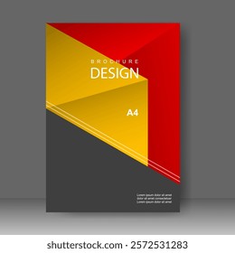 Book cover design modern triangle colorful style. Annual report. Brochure template, catalog. Simple Flyer promotion. magazine. Vector illustration