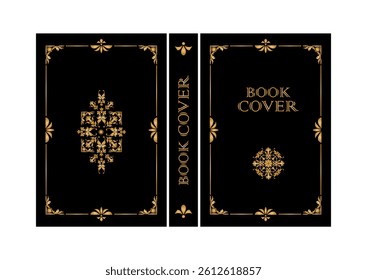 book cover design with retro decorations