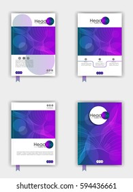 Book cover design set. Good for publications journals, banners, flyer, portfolio, monographs and magazines. Vector. A4. 