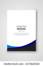 book cover design with simple and creative theme, blue abstract design