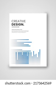 book cover design with simple and creative theme, blue abstract design