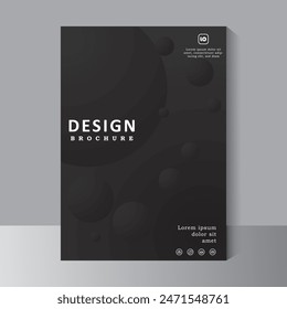 Plantilla de diseño de portada de libro en A4. Plantilla de color negro Se puede adaptar a folleto, informe anual, revista, cartel, presentación de negocios, Cartera, folleto, Anuncio, Sitio web.