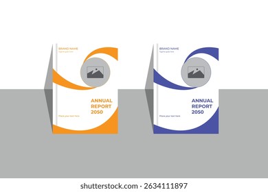 Portada del informe anual y portada del folleto