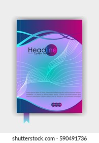 Book cover design template in A4. Good for banners, conferences, web design, journals, magazines. Vector.