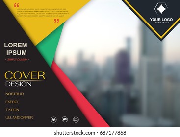 Book Cover Design Template in A4 Design. For Annual Report, Catalog or Magazine, Book or Brochure, Corporate Presentation, Portfolio, Booklet or Flyer. Presentation of the advertising business concept