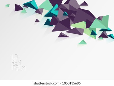 Book cover design template with abstract polygonal objects.