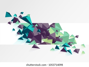 Book cover design template with abstract polygonal objects.