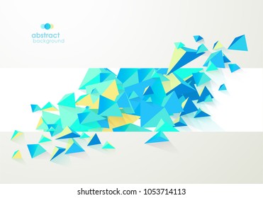Book cover design template with abstract polygonal objects.
