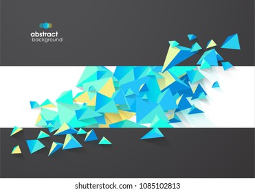 Book cover design template with abstract polygonal objects.