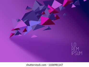 Book cover design template with abstract polygonal objects.