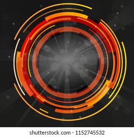 Book cover design template with abstract polygonal objects. Dark version
