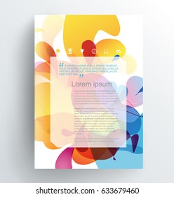 Book cover design template with abstract colorful splash.