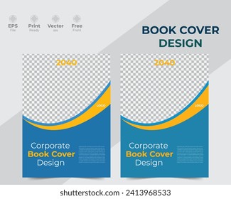 Plantilla de diseño de portada de libros con simulación.