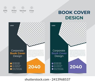 Book cover design template with mockup.