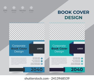 Book cover design template with mockup.