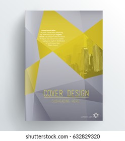 Book cover design template with skyscrapers.
