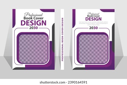 Plantilla de diseño de portada de libro con fondo blanco.