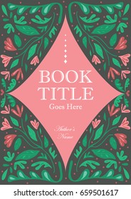Book cover design vector illustrations/ Hand drawn flowers and leaves pattern