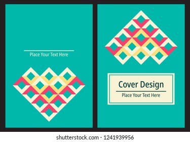 Book cover design vector template in A4 size. Triangle shape vector design
