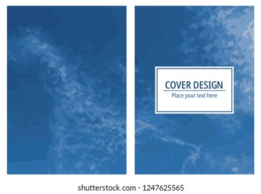 Book cover design vector template in A4 size. Blue sky vector design