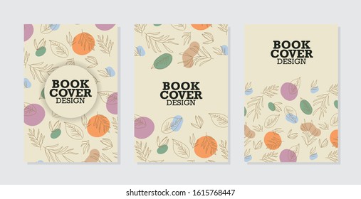 Book cover design vector template with flowers object and vintage color. Annual report. Abstract Brochure design. Simple pattern. Flyer promotion. Presentation cover. Vector illustration. 