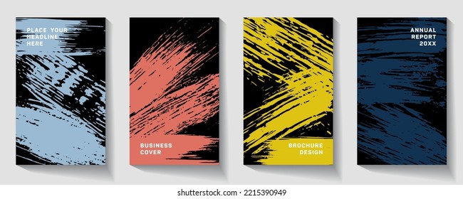 Book Cover Design Vector Template In A4 Size.  Hipster Brochure Layout. Brilliant Trendy Abstract Cover Page.  Presentation Cover. Vector Illustration. Splash Paint Like A Comma.