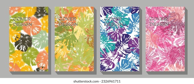 book cover design vector template in A4 size. Annual report. Abstract vector template in hi-tech style.