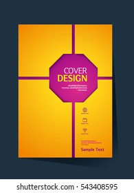 book cover design vector template in A4 size. Annual report. Abstract Brochure design. Simple pattern. Flyer promotion. Presentation cover. Vector illustration.
