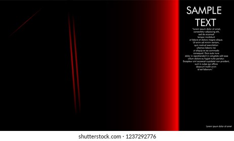 book cover designs, magazines, brochures, etc. with the red line concept and black background. and examples of writing next to it. Vector illustration graphic design