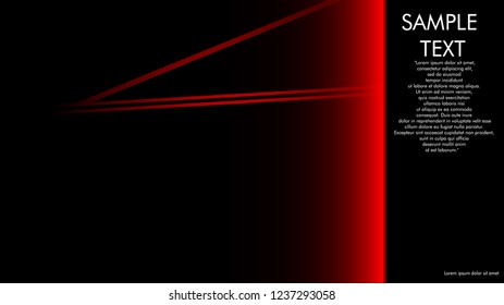 book cover designs, magazines, brochures, etc. with the red line concept and black background. and examples of writing next to it. Vector illustration graphic design