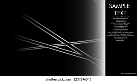 book cover designs, magazines, brochures, etc. with the white line concept and black background. and examples of writing next to it. Vector illustration graphic design