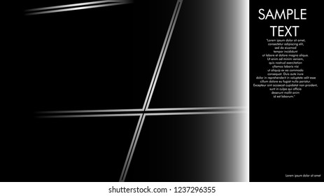 book cover designs, magazines, brochures, etc. with the white line concept and black background. and examples of writing next to it. Vector illustration graphic design