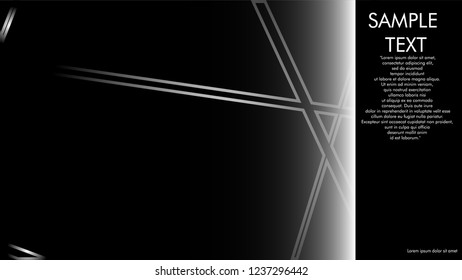 book cover designs, magazines, brochures, etc. with the white line concept and black background. and examples of writing next to it. Vector illustration graphic design