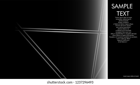 book cover designs, magazines, brochures, etc. with the white line concept and black background. and examples of writing next to it. Vector illustration graphic design