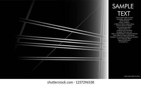 book cover designs, magazines, brochures, etc. with the white line concept and black background. and examples of writing next to it. Vector illustration graphic design