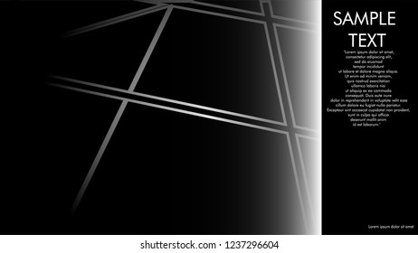 book cover designs, magazines, brochures, etc. with the white line concept and black background. and examples of writing next to it. Vector illustration graphic design