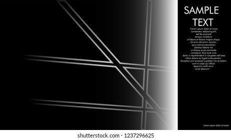book cover designs, magazines, brochures, etc. with the white line concept and black background. and examples of writing next to it. Vector illustration graphic design