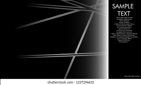 book cover designs, magazines, brochures, etc. with the white line concept and black background. and examples of writing next to it. Vector illustration graphic design
