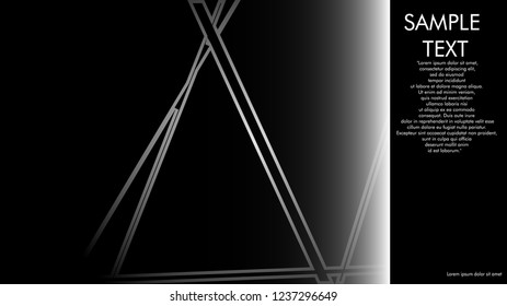 book cover designs, magazines, brochures, etc. with the white line concept and black background. and examples of writing next to it. Vector illustration graphic design