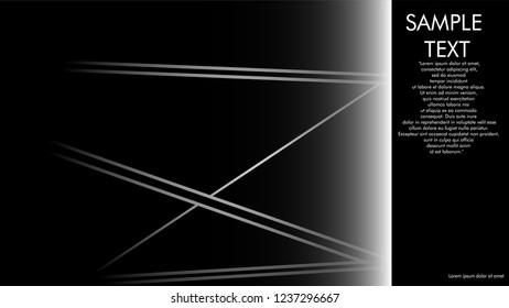 book cover designs, magazines, brochures, etc. with the white line concept and black background. and examples of writing next to it. Vector illustration graphic design