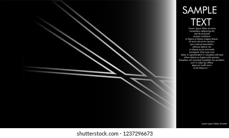 book cover designs, magazines, brochures, etc. with the white line concept and black background. and examples of writing next to it. Vector illustration graphic design