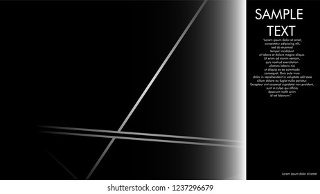 book cover designs, magazines, brochures, etc. with the white line concept and black background. and examples of writing next to it. Vector illustration graphic design