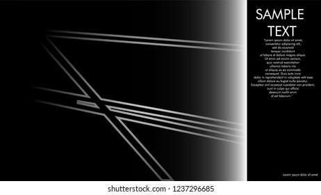 book cover designs, magazines, brochures, etc. with the white line concept and black background. and examples of writing next to it. Vector illustration graphic design