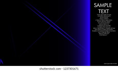 book cover designs, magazines, brochures, etc. with the blue line concept and black background. and examples of writing next to it. Vector illustration graphic design