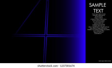 book cover designs, magazines, brochures, etc. with the blue line concept and black background. and examples of writing next to it. Vector illustration graphic design