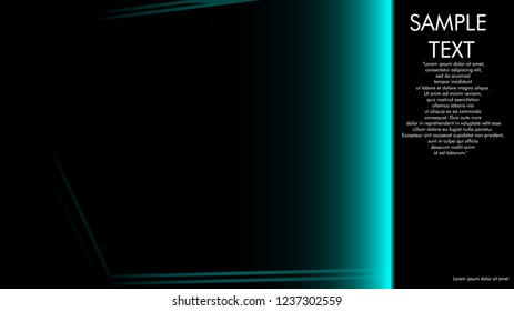 book cover designs, magazines, brochures, etc. with the blue light line concept and black background. and examples of writing next to it. Vector illustration graphic design
