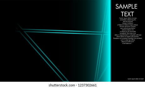 book cover designs, magazines, brochures, etc. with the blue light line concept and black background. and examples of writing next to it. Vector illustration graphic design